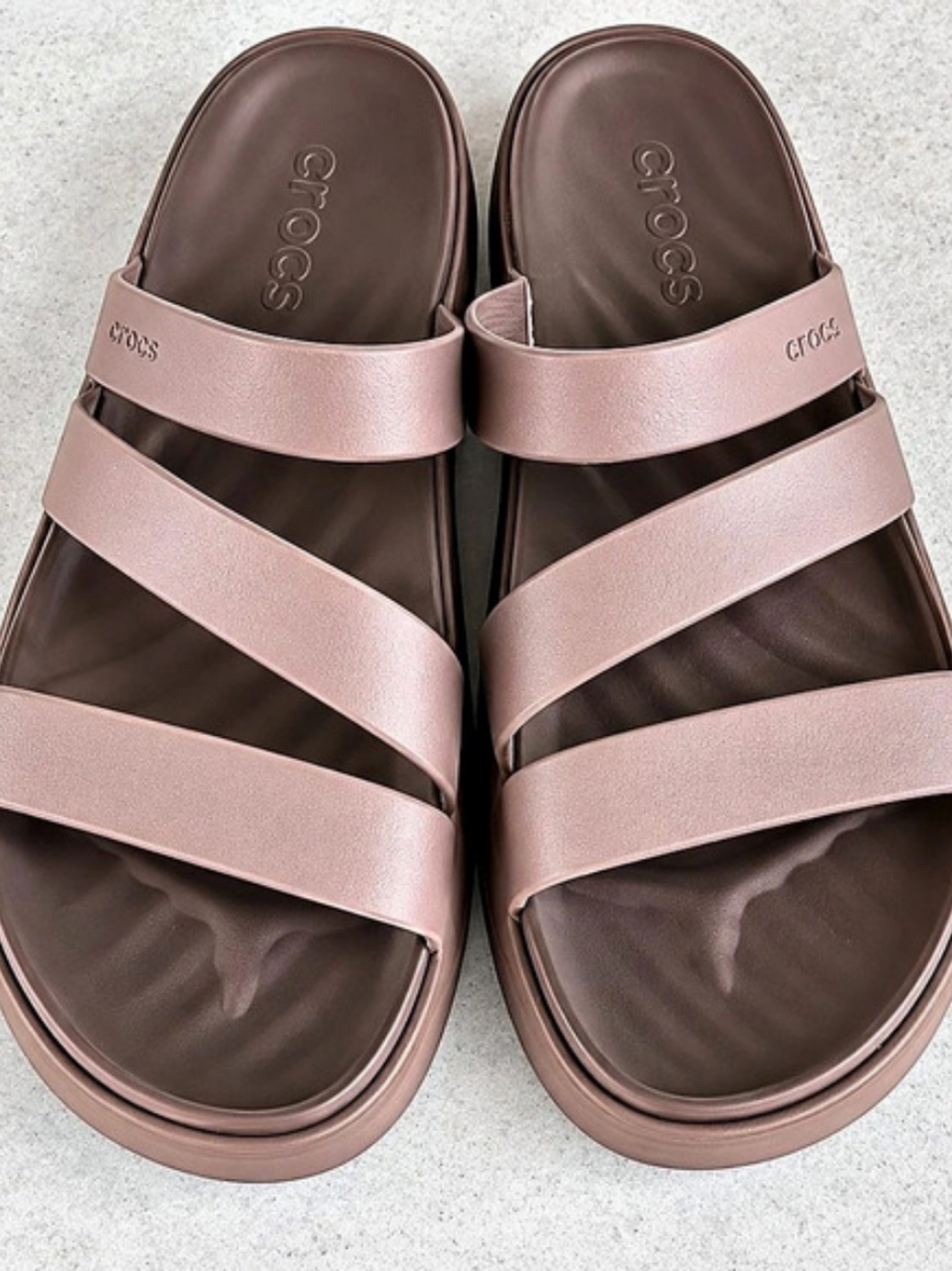 Crocs Triple Strap Sandals Brown Women's Size 8